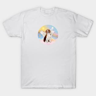 A Beagle Angel Floats in Heaven's Clouds T-Shirt